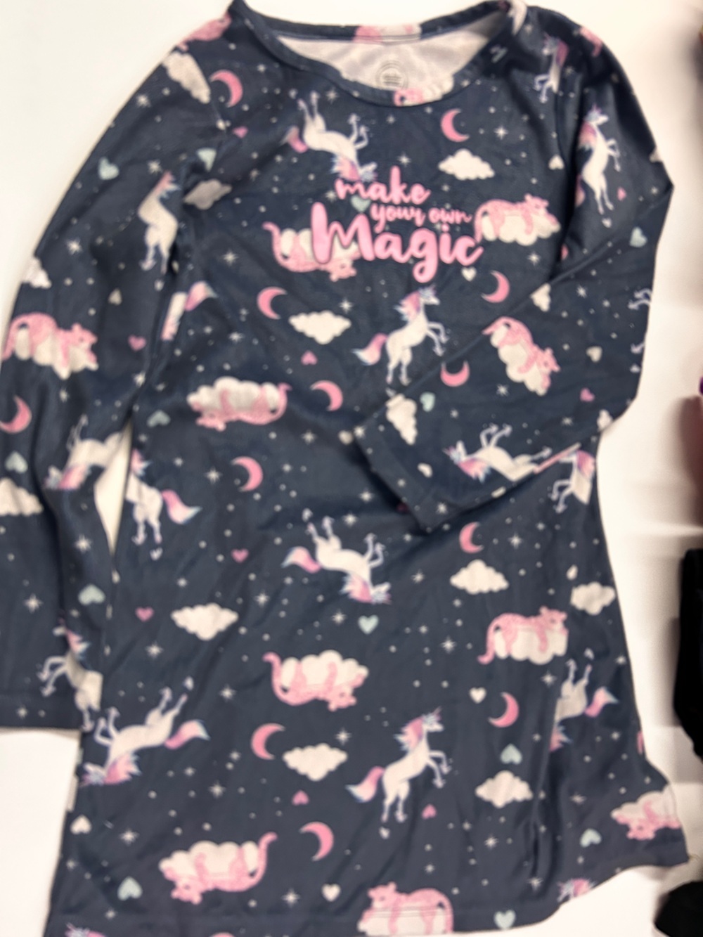 Kids Unicorn Navy Blue and Pink Pajama Set